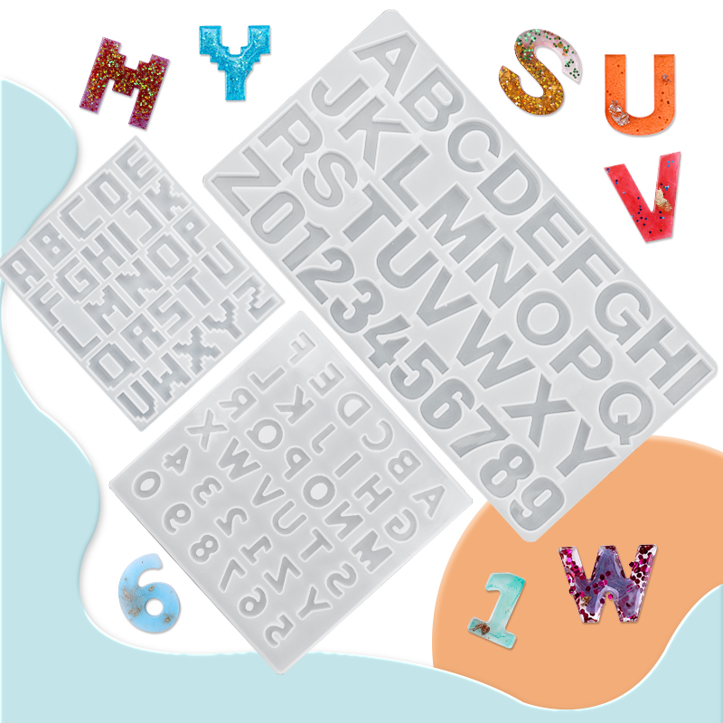 Resin Art Alphabet - Alfabeto resina epóxi molde kit ornamento
