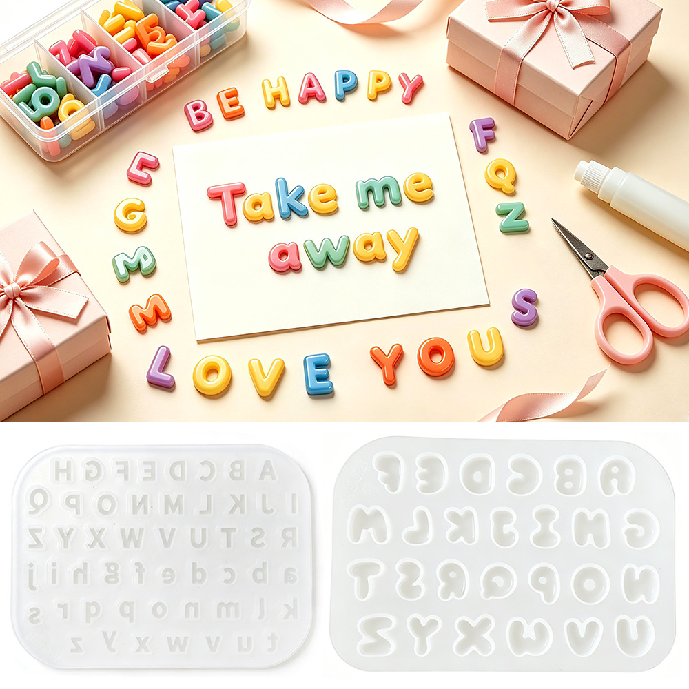 Resin Art Alphabet - Novo Molde de Silicone Mini Alfabeto