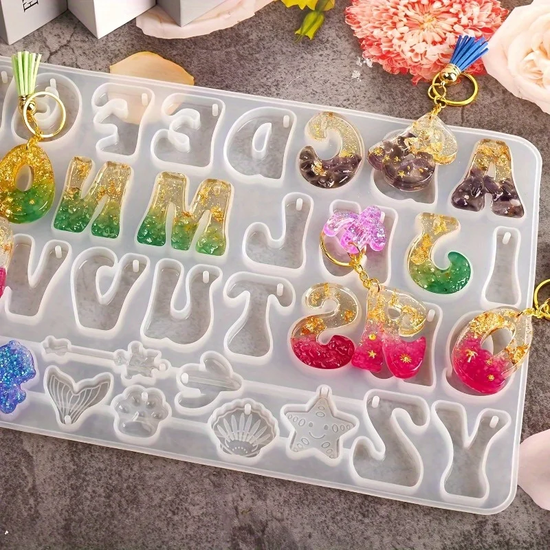 Resin Art Alphabet - Conjunto de moldes de fundição de