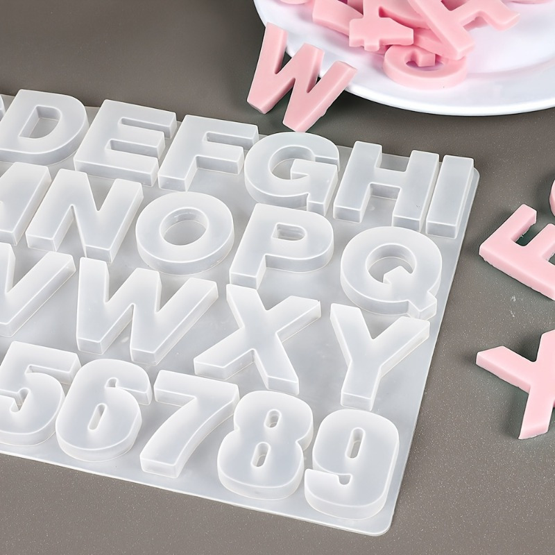 Resin Art Alphabet - Molde de silicone para pingentes de