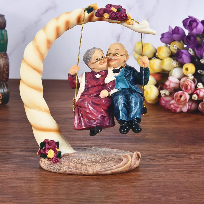 Resin Art Decoration Items - Estatuetas de Resina de Casal Idoso
