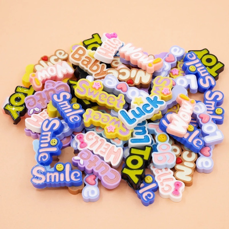 Resin Art Alphabet - Flat Back Wow Sorte Nice Baby
