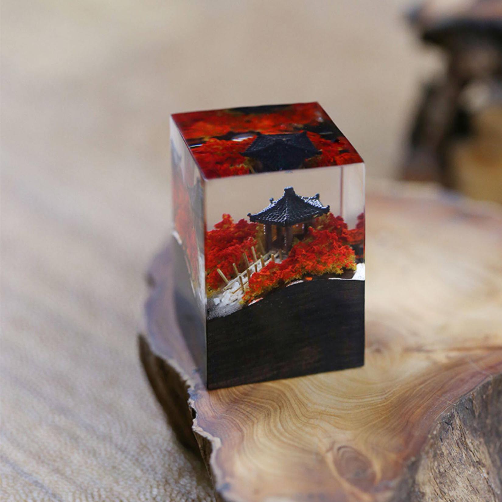 Resin Art Decoration Items - Selo de Pavilhão Chinês em Resina