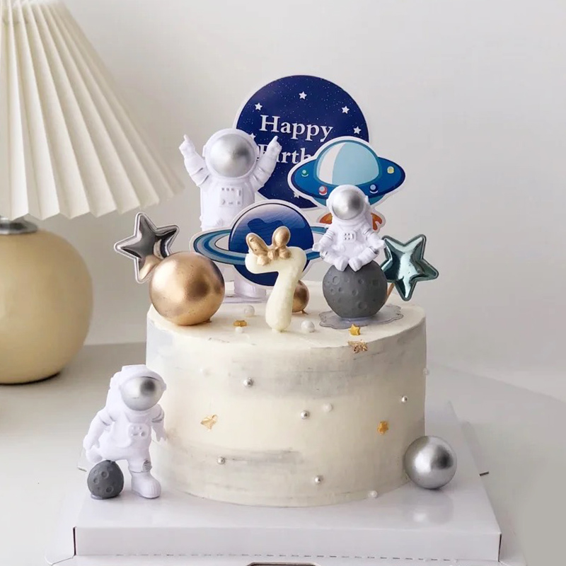 Resin Art Alphabet - Topper de bolo de astronauta para