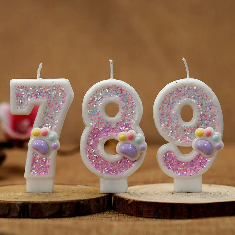 Resin Art Alphabet - Criativo bonito gato pata bolo número