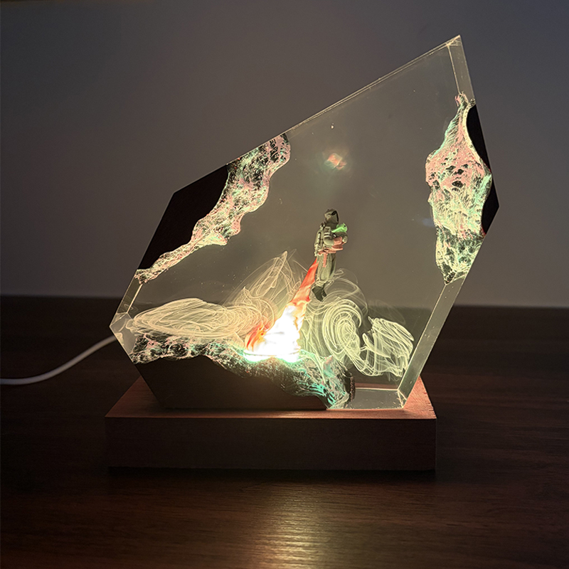 Resin Art And Decor - Luminária de Mesa de Resina com