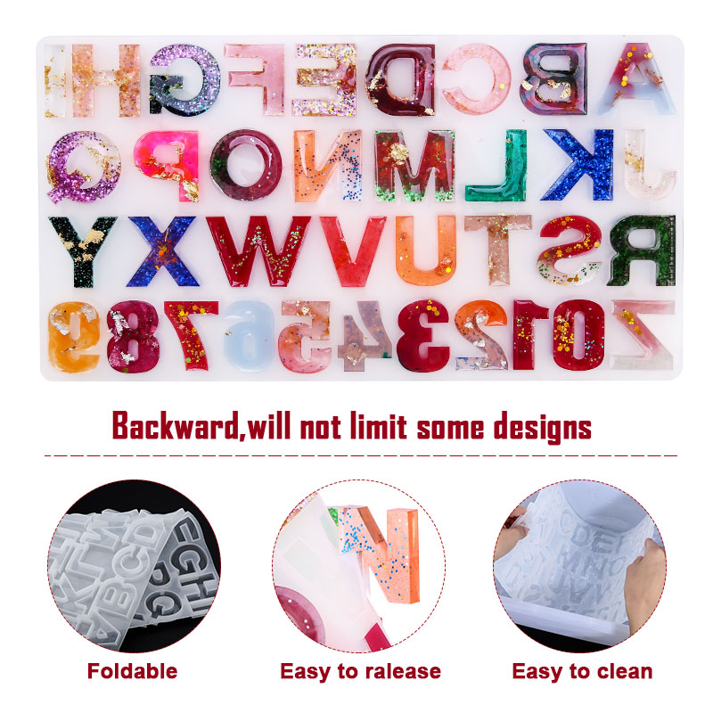 Alfabeto resina epóxi molde ki - Resin Art Alphabet avaliação e preço