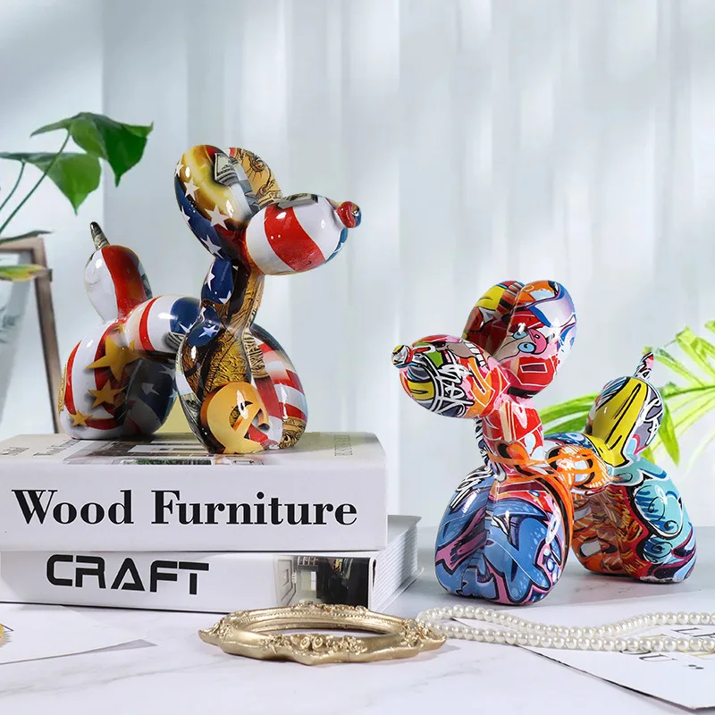 Resina Graffiti Balão Dog Figu - Resin Art Decoration Items avaliação e preço