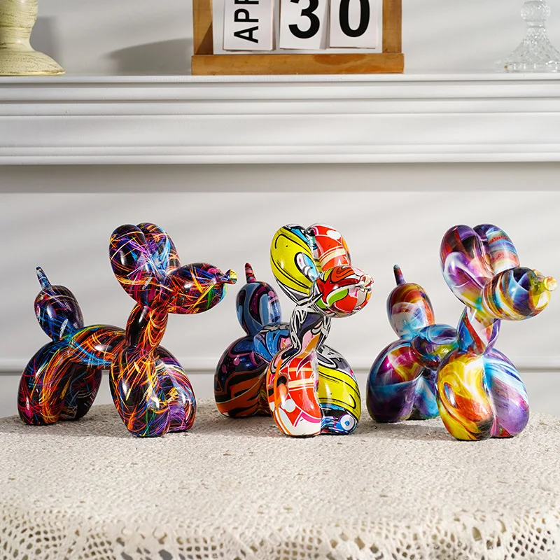 Resina Graffiti Balão Dog Figu - Resin Art Decoration Items avaliação e preço