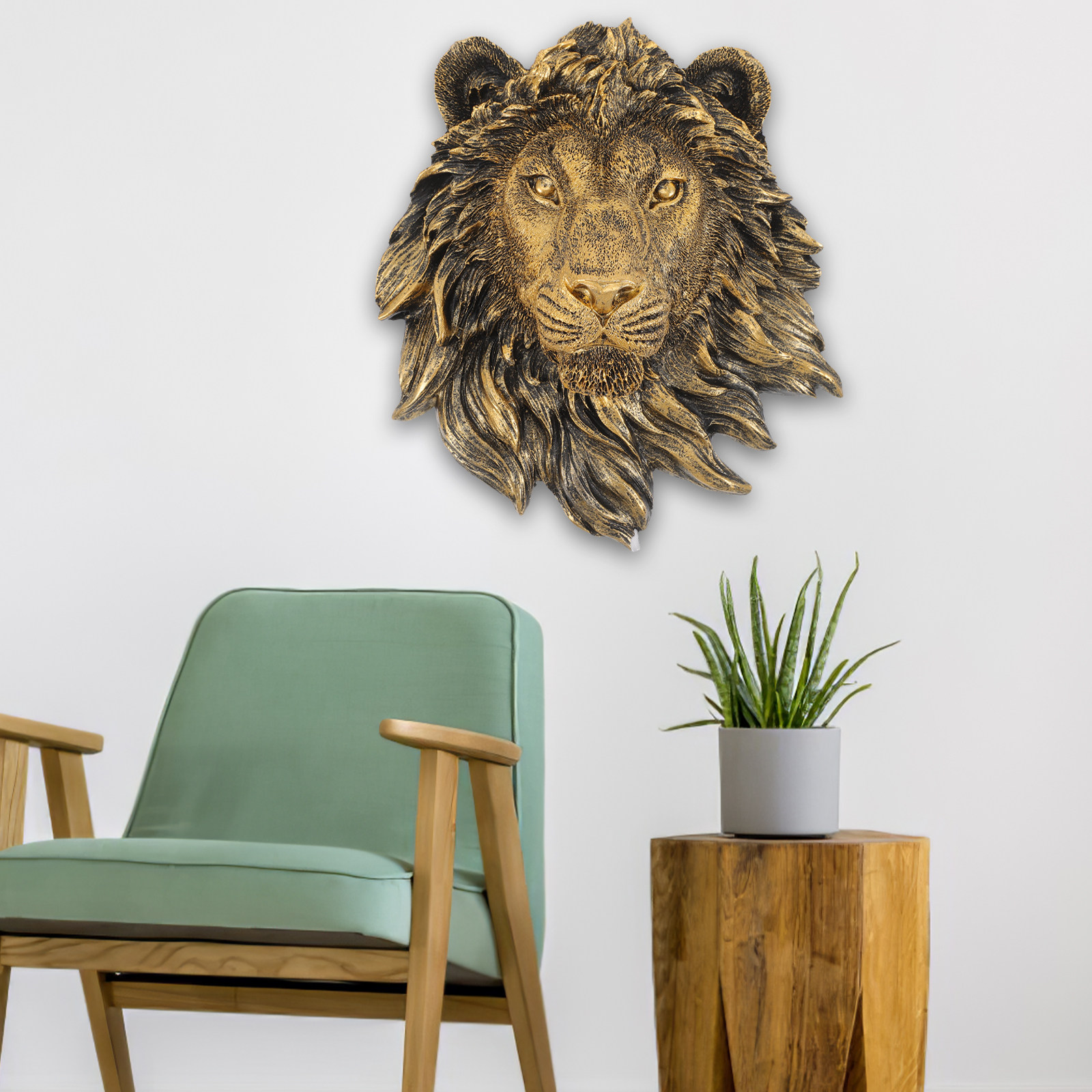 Escultura de Parede de Leão em - Resin Art Sticker avaliação e preço