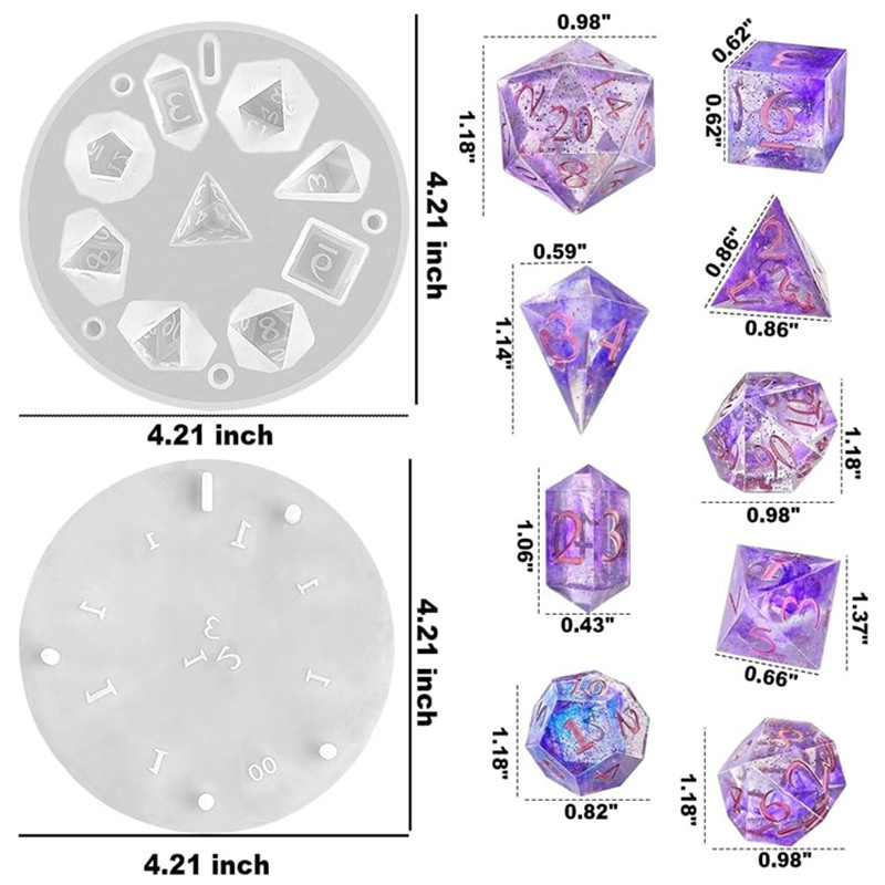 Molde de silicone para dados d - Resin Art Mould avaliação e preço