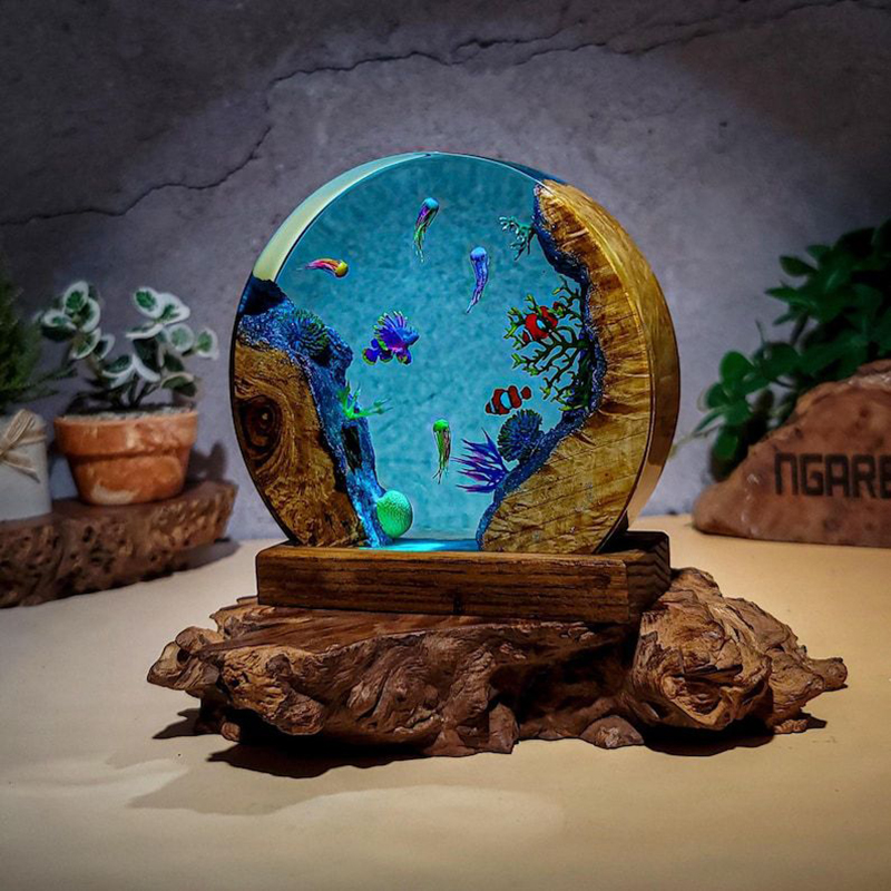 Luminária de Mesa de Resina co - Resin Art And Decor avaliação e preço