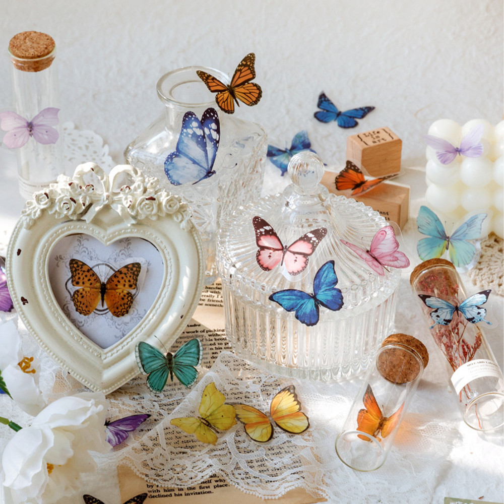 40 pçs/saco borboleta adesivos - Resin Art Sticker avaliação e preço